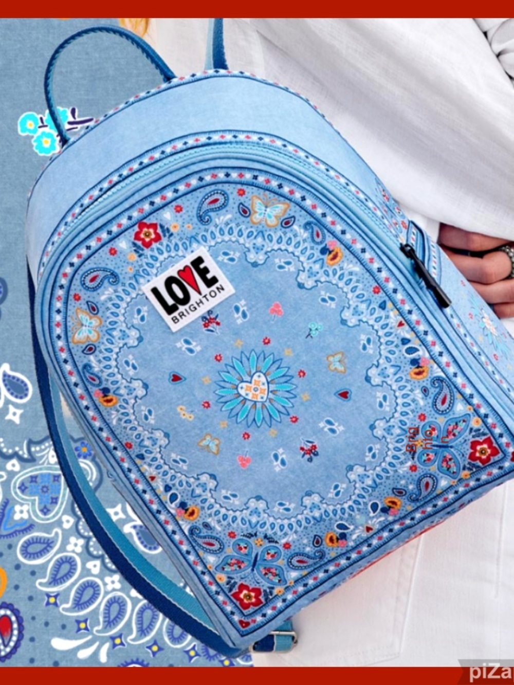 💙Brighton Blue Bandana Love Print Backpack - NWT